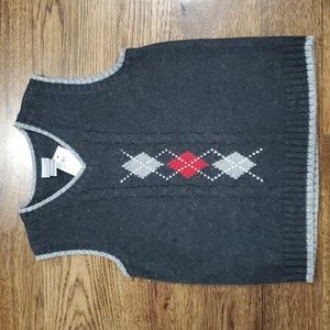 Boys Perfectly Dressed gray argyle sweater vest size 5T